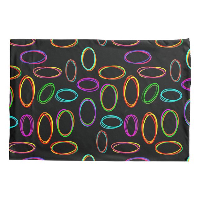 Neon Ovals  Pillowcase (Back)