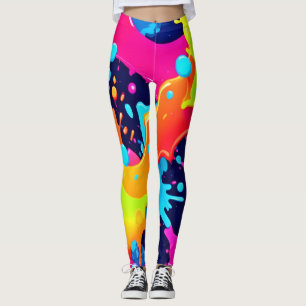 Neon Paint Explosion Leggings
