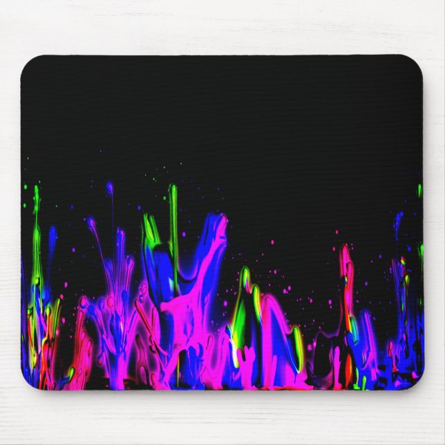 Neon Paint Splash Colourful.  PERSONALIZE IT Mouse Pad (Front)
