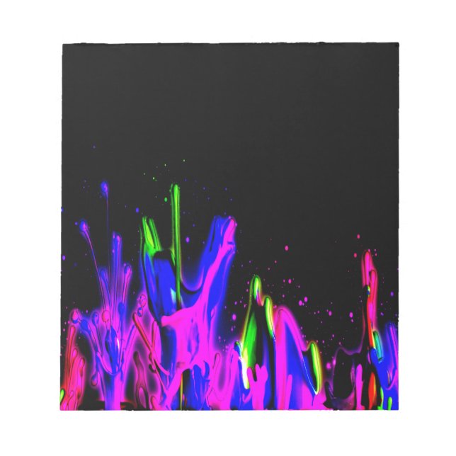 Neon Paint Splash Colourful.  PERSONALIZE IT Notepad (Front)