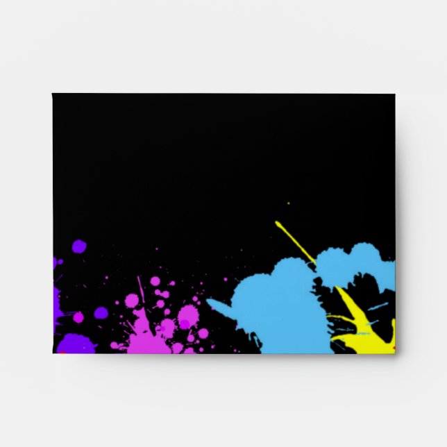 Neon Paint Splatter Custom Envelopes (Front)