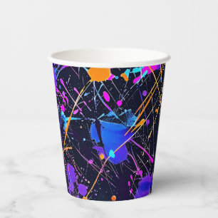 Neon Paint Splatter Party Paper Cups