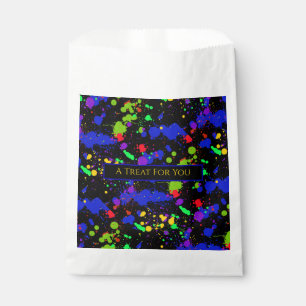 Neon Paint Splatter Purple Pink A Treat For You Favour Bags