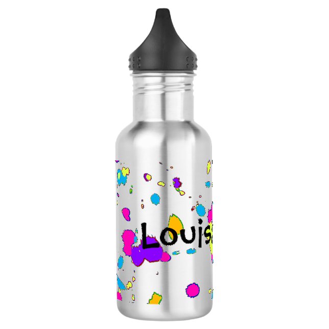 Neon Paint Splatter Water Bottle (Left)