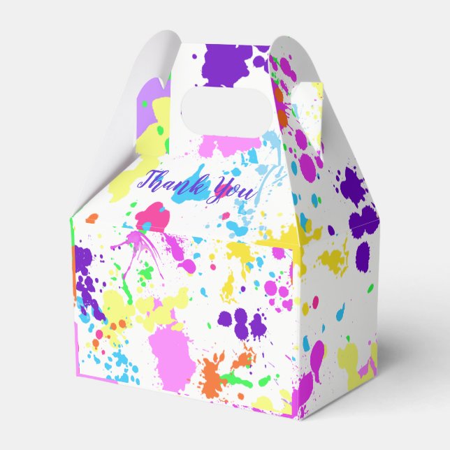 Neon Paint, Sweet Sixteen, Bat Mitzvah, Thank You, Favour Box (Front Side)