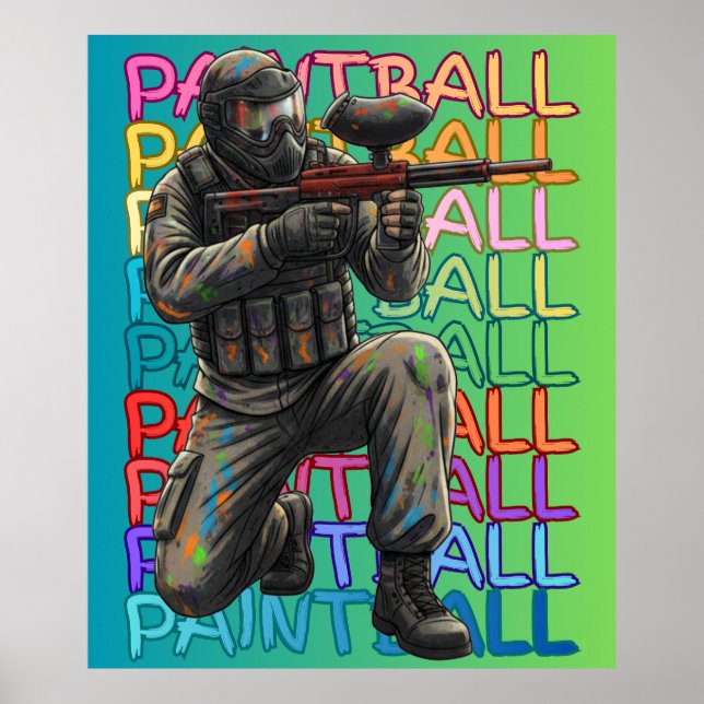 Neon Paintball Warrior  Poster (Front)