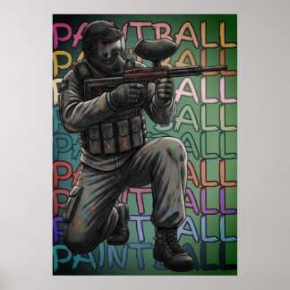 Neon Paintball Warrior  Poster