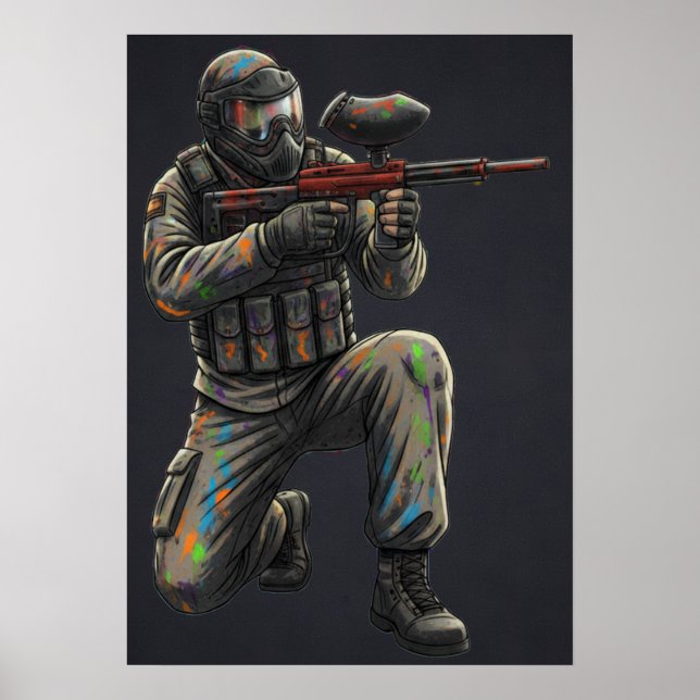 Neon Paintball Warrior  Poster (Front)