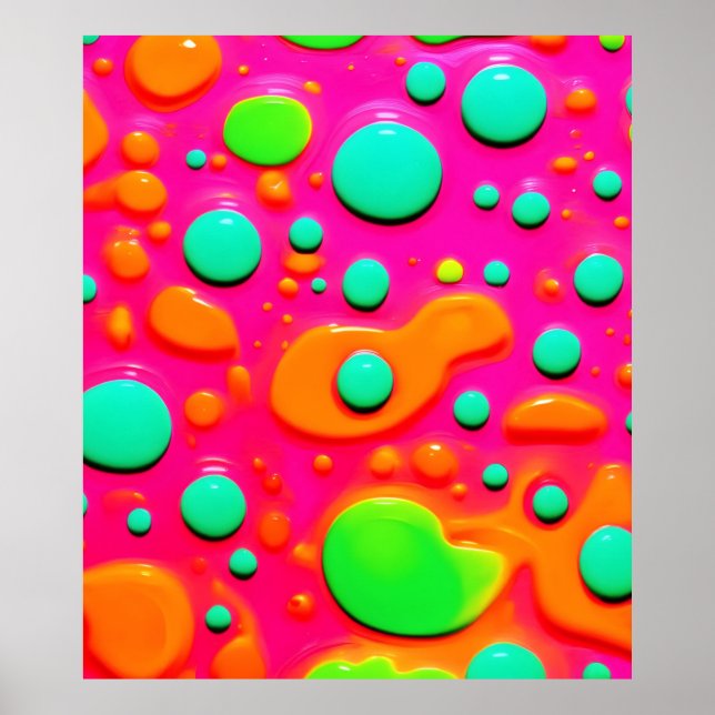 Neon Painting Bubble Art Poster (Front)