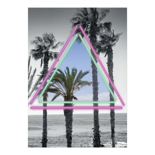 Neon palm photo print (Front)