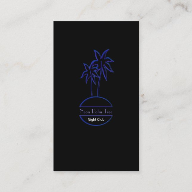 Neon Palm Trees Business Card (Front)