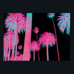 Neon Palm Trees Miami Beach Art deco art print<br><div class="desc">Neon Palm Trees Miami Beach Art deco art print poster by Artist Rick Short. Neon Palm Trees glow at night in neon colours. Great poster to add some colour to any room.</div>