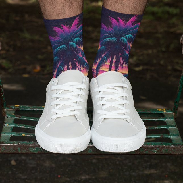 Neon Palm Trees  Socks (Creator Uploaded)