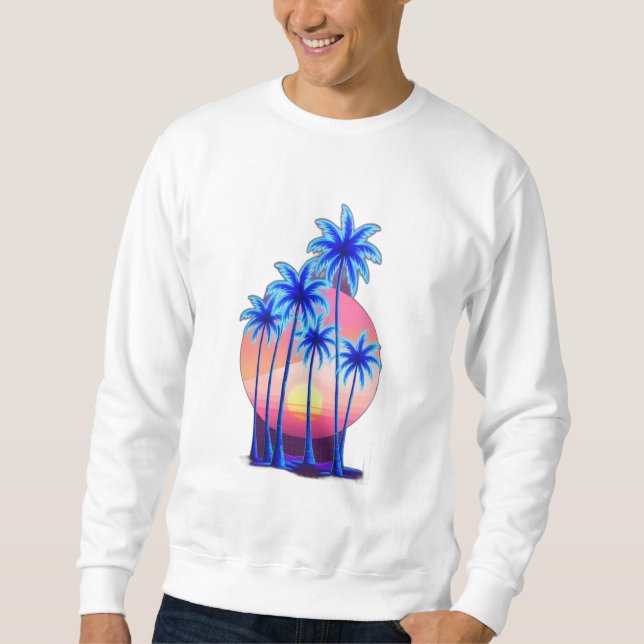 Neon palm trees  sweatshirt (Front)