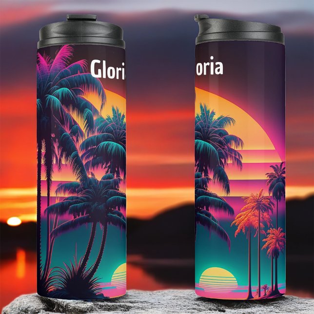 Neon Palm Trees Thermal Tumbler (Creator Uploaded)