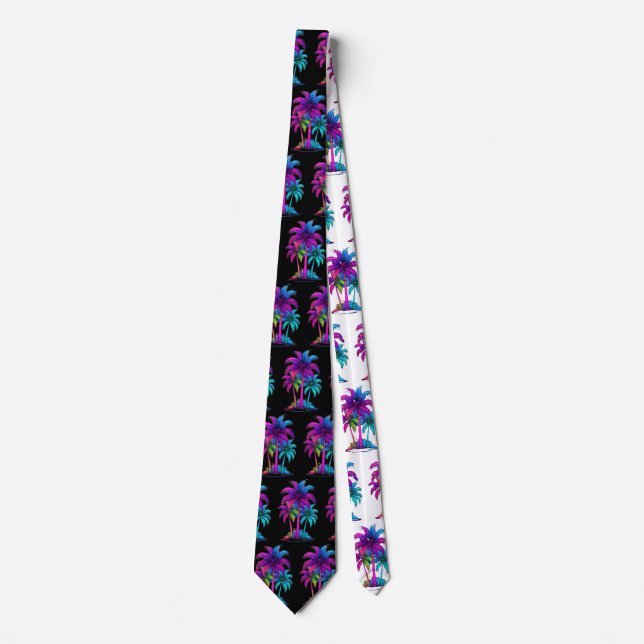 Neon Palm Trees  Tie (Front)