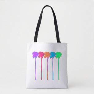 Neon Palm Trees Tote Bag