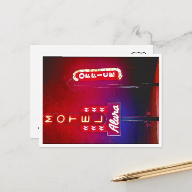 Neon Park Rt 66 Motel Holiday Postcard (Front/Back In Situ)