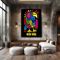 Neon Parrot Art – Colourful Pop Tropical Bird Desi