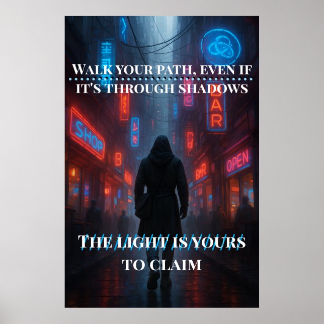 Neon Path – Cyberpunk Alley Poster (Front)