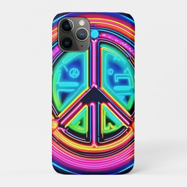 Neon Peace Mandala Case-Mate iPhone Case (Back)