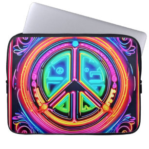 Neon Peace Mandala Laptop Sleeve