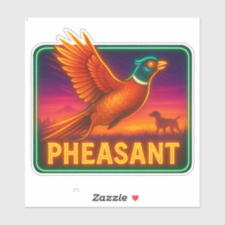 Neon Pheasant Sticker