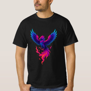 Neon Phoenix Rebirth – Vibrant Mythical Firebird  T-Shirt
