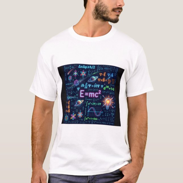 Neon Physics & Math Equations T-Shirt | Science ST (Front)
