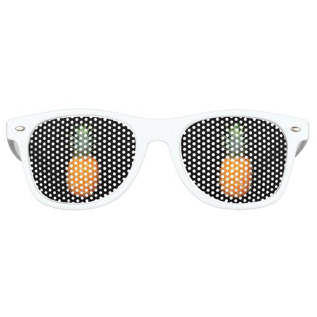 Neon Pineapple Glowing Fruit Art  Retro Sunglasses (Front)