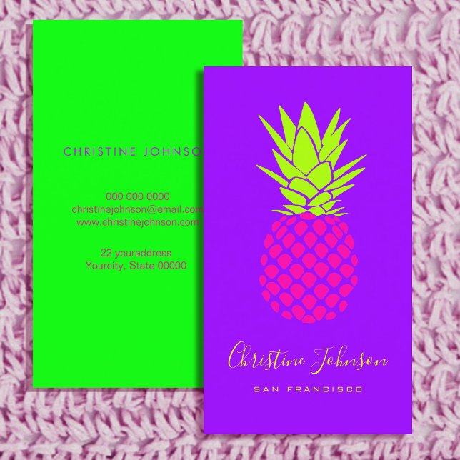 neon pineapple logo business card (Creator Uploaded)
