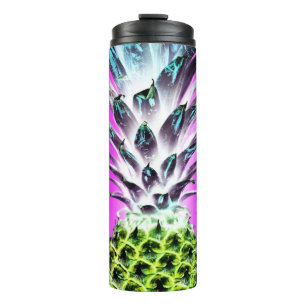 Neon pineapple thermal tumbler