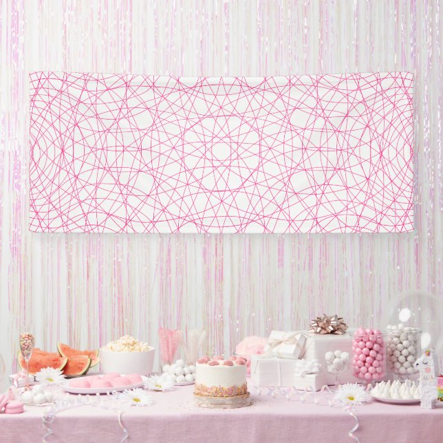 Neon Pink Abstract Mesh Party Banner – Customise (Party)