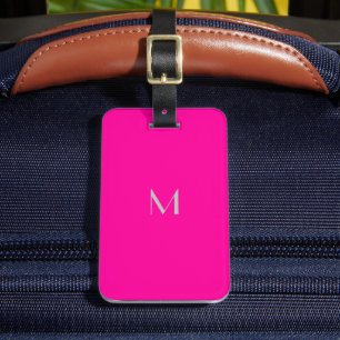 neon pink - add monogram luggage tag