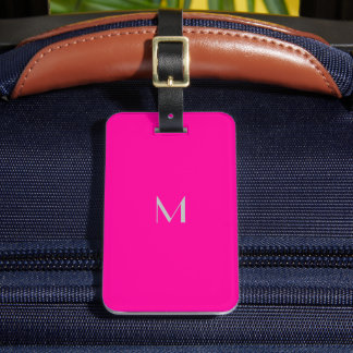 neon pink - add monogram luggage tag