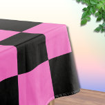 Neon Pink and Black Chequered Chequerboard Vintage Tablecloth<br><div class="desc">Neon Pink and Black Chequered Chequerboard | Vintage | Classic | Trendy | Stylish | Fashion | Minimal</div>