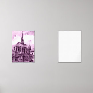 Neon pink and cobalt bridge arcs over a luminous c