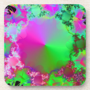 Neon Pink and Green Cone Coaster