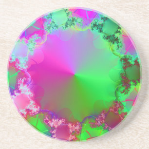 Neon Pink and Green Cone Coaster