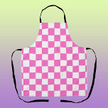 Neon Pink and White Chequered Chequerboard Vintage Apron<br><div class="desc">Neon Pink and White Chequered Chequerboard | Vintage | Classic | Trendy | Stylish | Fashion | Minimal</div>