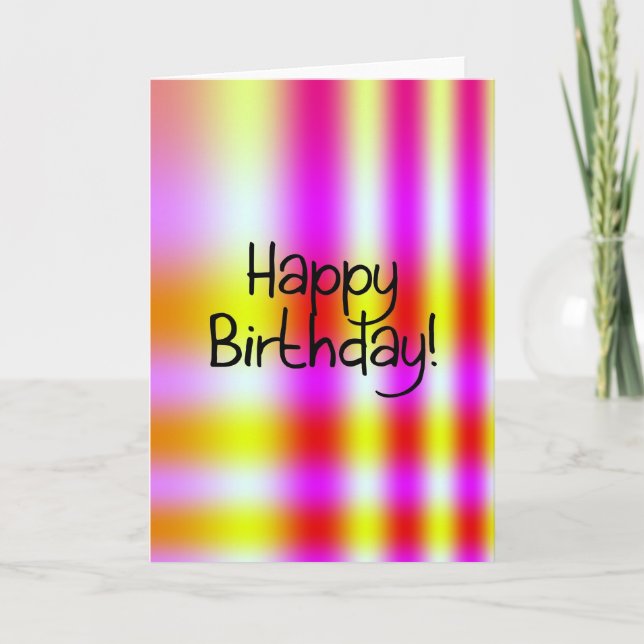 Neon Pink and Yellow Birthday Card (Front)