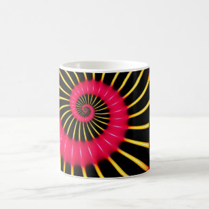 Neon Pink And Yellow Spiral Fractal Coffee Mug