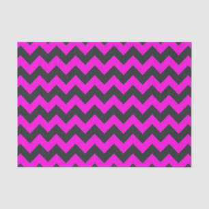 Neon pink black chevron pattern tissue paper