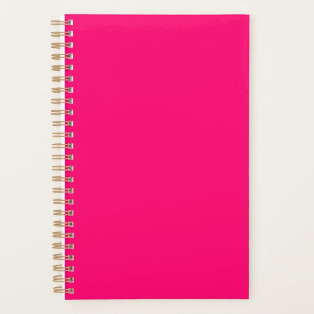 Neon Pink & Black Custom Planner – Stylish (Front)