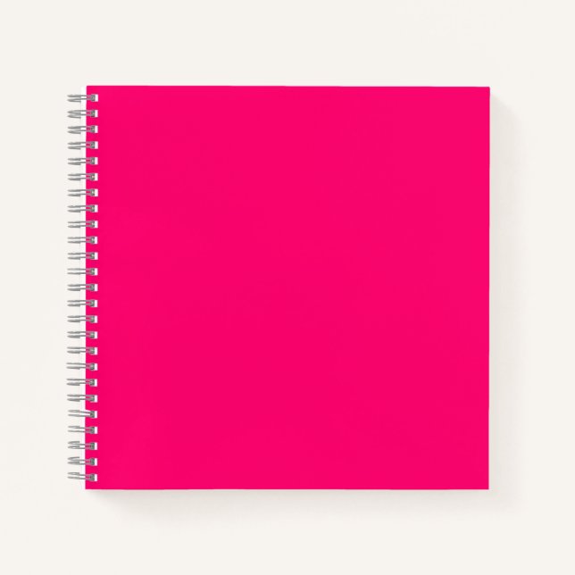 Neon Pink & Black Spiral Notebook – Customisable (Front)
