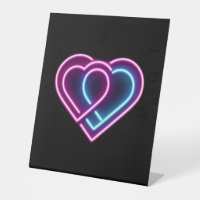 Neon pink/blue heart Valentine's day mug