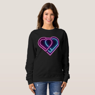 Neon pink/blue heart Valentine's day mug Sweatshirt
