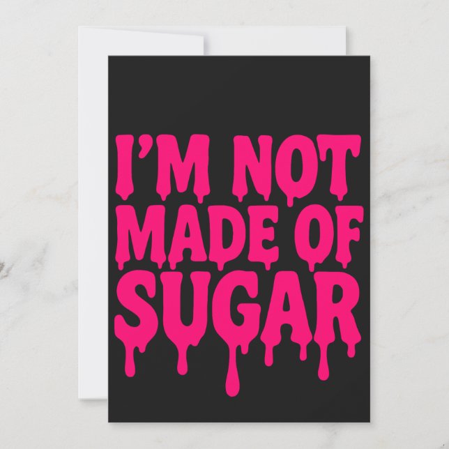 Neon Pink Bold Drip Card (Black) – Customisable (Front)