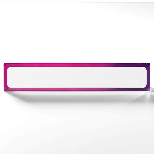 Neon Pink Border Desk Nameplate – Customisable (Front)