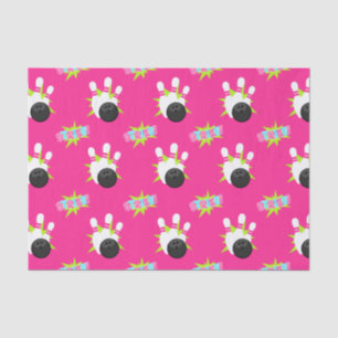 Neon Pink Bowling Party Tissue Paper